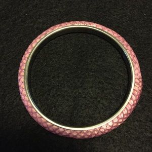Snake skin print bangle bracelet